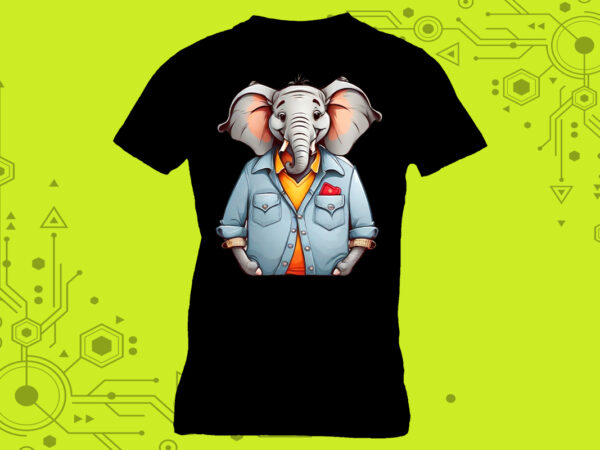 Pocket elephant artistry in clipart, curated specifically for print on demand websites. perfect for a diverse range of creative ventures t shirt illustration