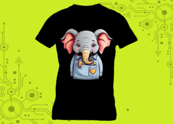 Sweet elephant Clipart Masterpieces, meticulously crafted for Print on Demand websites. Ideal for a diverse range of creative ventures t shirt template vector