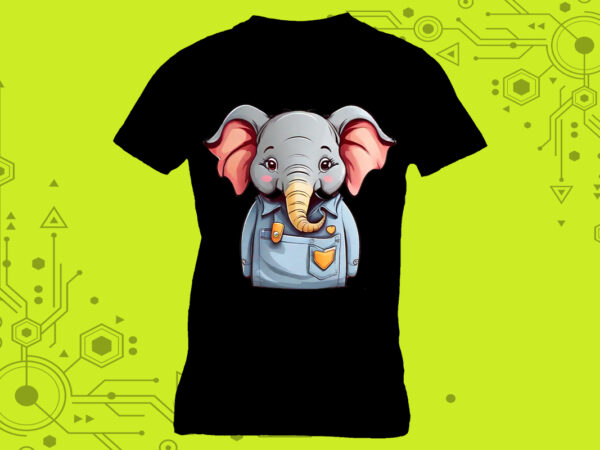 Sweet elephant clipart masterpieces, meticulously crafted for print on demand websites. ideal for a diverse range of creative ventures t shirt template vector