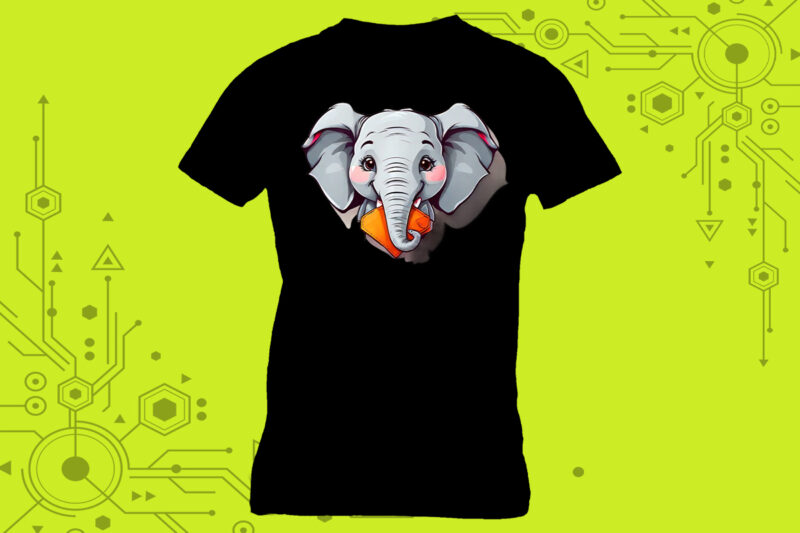 Pocket-Sized elephant ,tailor-made for Print on Demand websites. Perfect for a variety of creative ventures, including art prints, t-shirts