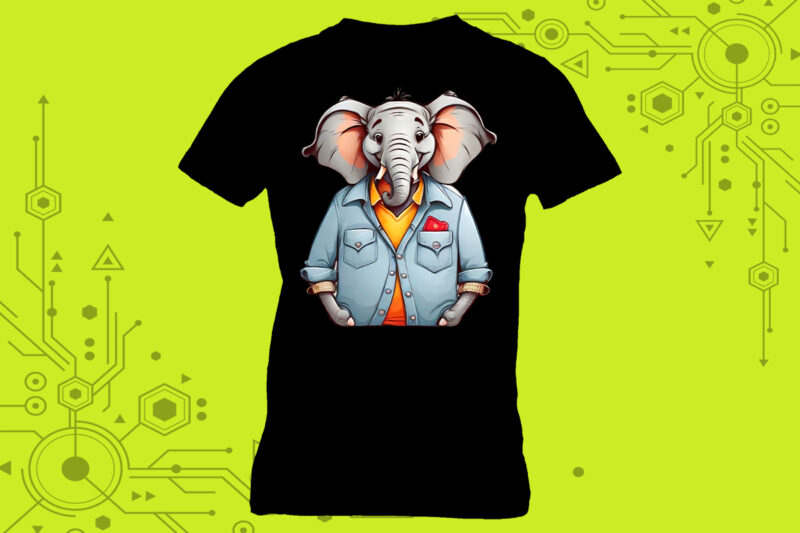 Pocket elephant Artistry in Clipart, curated specifically for Print on Demand websites. Perfect for a diverse range of creative ventures
