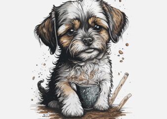 Cute Little Dog t shirt vector file
