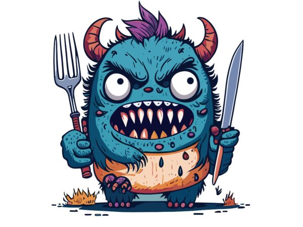 Cute little monster t shirt vector file