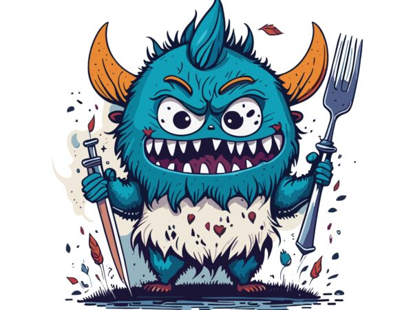 Cute monster t shirt vector file