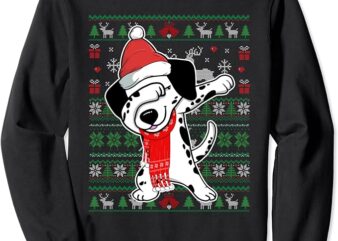 Dabbing Dalmatian Ugly Christmas Sweater Funny Party Costume Sweatshirt