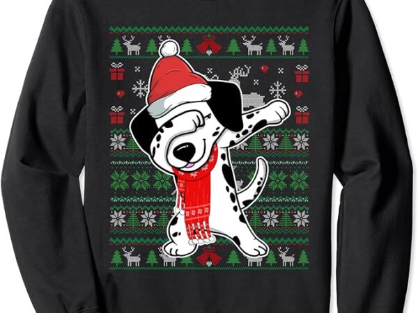 Dabbing dalmatian ugly christmas sweater funny party costume sweatshirt