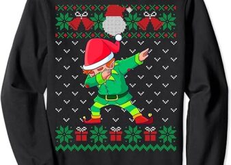 Dabbing Elf Ugly Christmas Sweater Matching Family Xmas Boys Sweatshirt