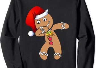 Dabbing Gingerbread Santa Christmas Costume kids boys Gifts Sweatshirt