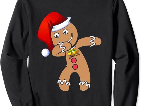 Dabbing gingerbread santa christmas costume kids boys gifts sweatshirt