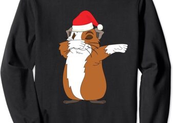 Dabbing Guinea Pig With Santa Claus Hat Funny Christmas Dab Sweatshirt