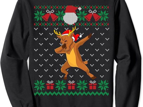Dabbing reindeer, ugly christmas sweater xmas dab kids boys sweatshirt