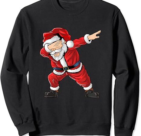 Dabbing santa claus christmas boys men funny xmas dab dance sweatshirt