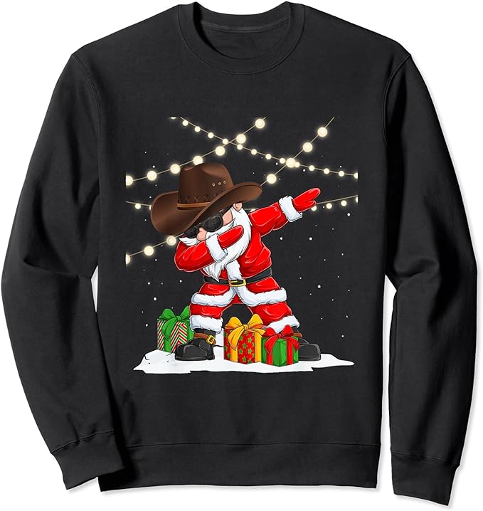Dabbing Santa Claus Christmas Hat Funny Xmas Pajamas Family Sweatshirt
