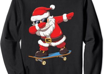 Dabbing Santa Claus Kids Boys Skate Skateboard Christmas Sweatshirt