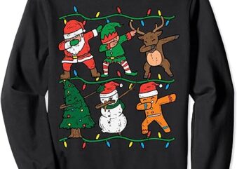 Dabbing Santa Elf Reindeer Dab Xmas PJs Christmas Boys Kids Sweatshirt