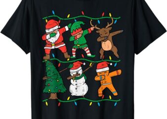 Dabbing Santa Elf Xmas PJs Christmas Men Girl Youth Boy Kids T-Shirt