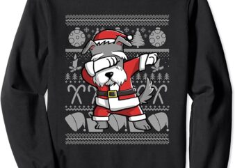 Dabbing Schnauzer Ugly Christmas Sweater Graphic Sweatshirt