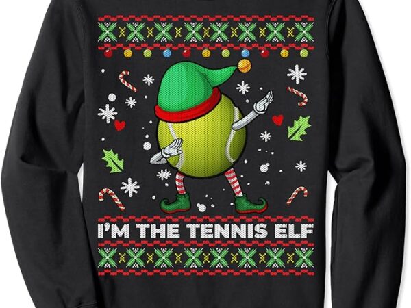 Dabbing tennis ball elf hat christmas ugly sweater sweatshirt