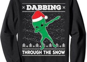 Dabbing Through The Snow Alien Santa Ugly Christmas Sweater Sweatshirt