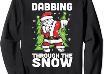 Dabbing Through The Snow Old English Sheepdog Dog Christmas Sweatshirt