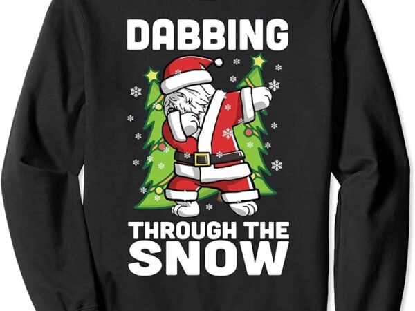 Dabbing through the snow old english sheepdog dog christmas sweatshirt