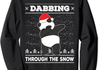 Dabbing Through The Snow Panda Dab Ugly Christmas Sweater Sweatshirt