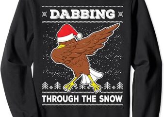 Dabbing Through The Snow Santa Eagle Ugly Christmas Sweater Sweatshirt