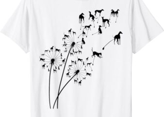 Dandelion Greyhound Flower, Floral Greyhound Tree T-Shirt