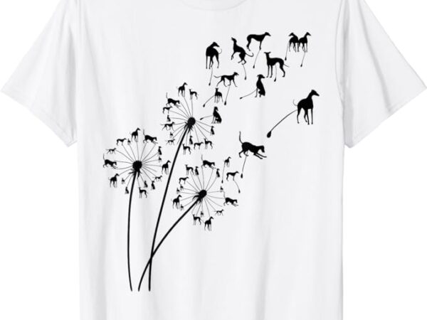 Dandelion greyhound flower, floral greyhound tree t-shirt