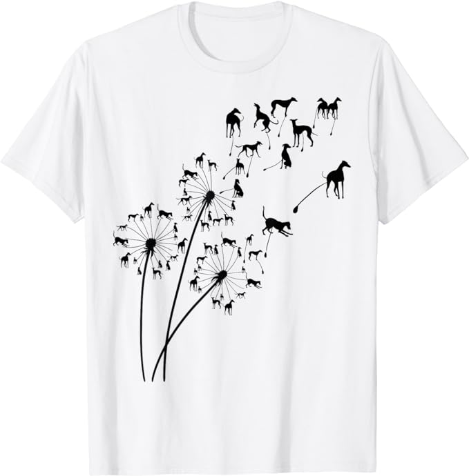 Dandelion Greyhound Flower, Floral Greyhound Tree T-Shirt