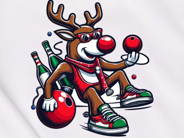 Christmas deer on holiday t shirt vector file