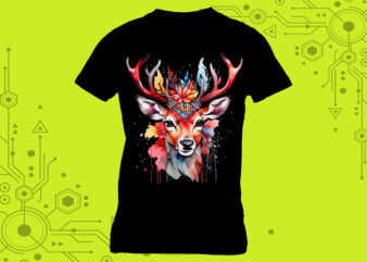 Pocket Deer Artistry in Clipart, curated specifically for Print on Demand websites. Perfect for a diverse range of creative ventures t shirt illustration
