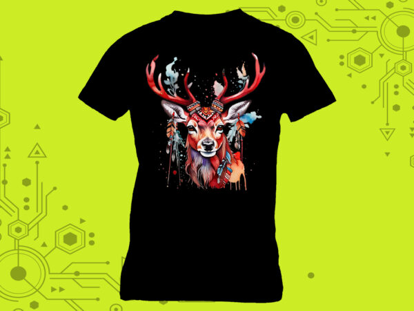 Deer clipart treasures, expertly crafted for print on demand websites. perfect for a myriad of creative projects, including art prints t shirt vector illustration