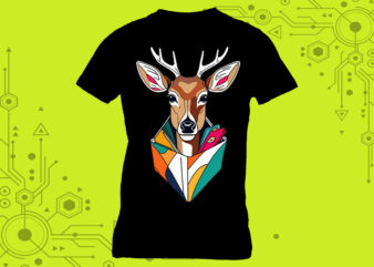 Cherished Mini Deer Portraits in Clipart, meticulously crafted for Print on Demand websites. This versatile collection is perfect for a POD t shirt vector file