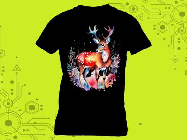 Pocket-sized deer magic, curated specifically for print on demand websites. ideal for a diverse range of creative projects t shirt illustration