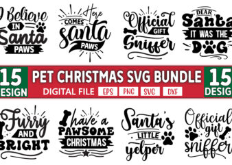 Dog Christmas Svg Bundle, Pet Christmas Svg, Dog Christmas Clipart, Christmas svg, Dog ornament, Christmas Digital,Cricut,Silhouette,Dxf,Png t shirt vector illustration