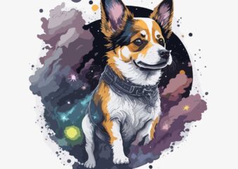 Dog Space t shirt vector illustration
