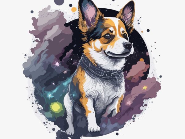 Dog space t shirt vector illustration