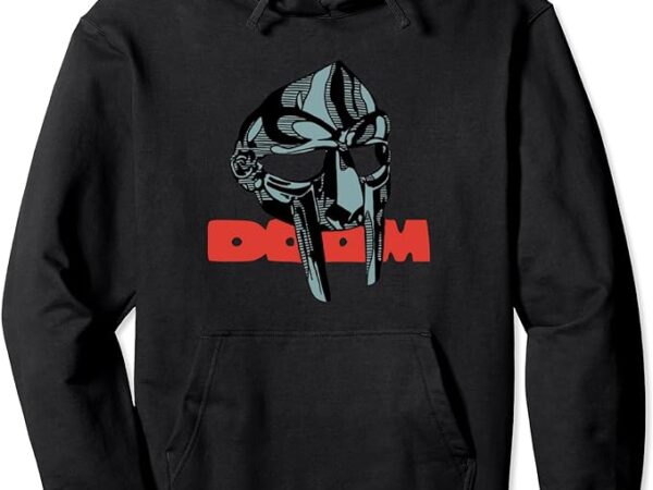 Doom mask all caps madvillain mf pullover hoodie t shirt vector illustration
