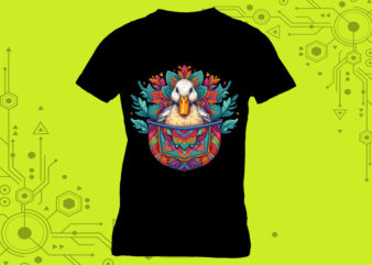 Pocket-Sized Duck ,tailor-made for Print on Demand websites. Perfect for a variety of creative ventures, including art prints, t-shirts