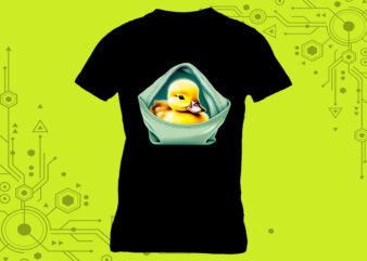 Pocket Duck Art in Clipart Form, tailor-made for Print on Demand platforms. Ideal for a multitude of creative ventures such as art prints t shirt illustration