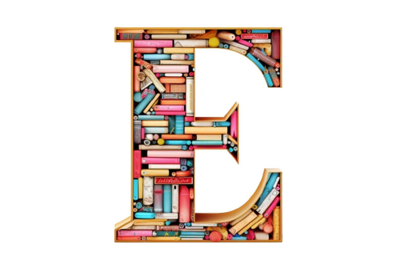 Letter a through z made of books clipart png