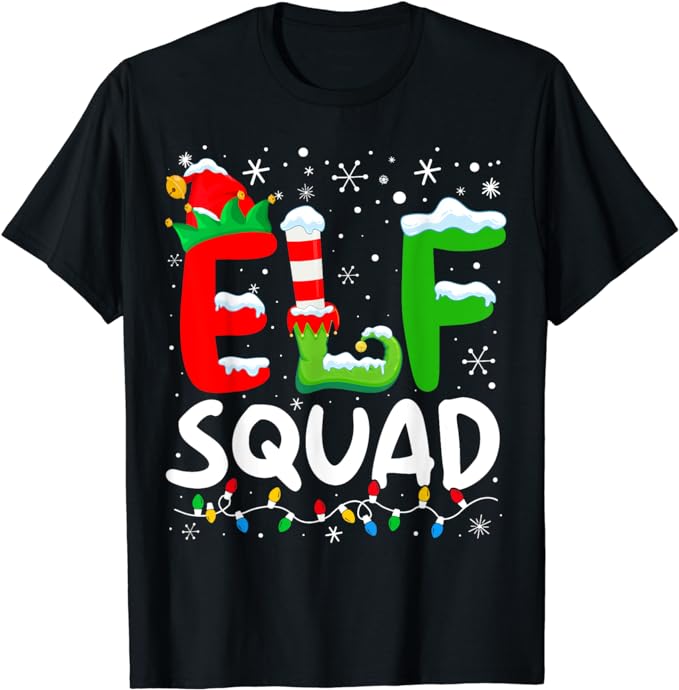 Elf Squad Christmas Family Matching Xmas Elf Pajamas T-Shirt