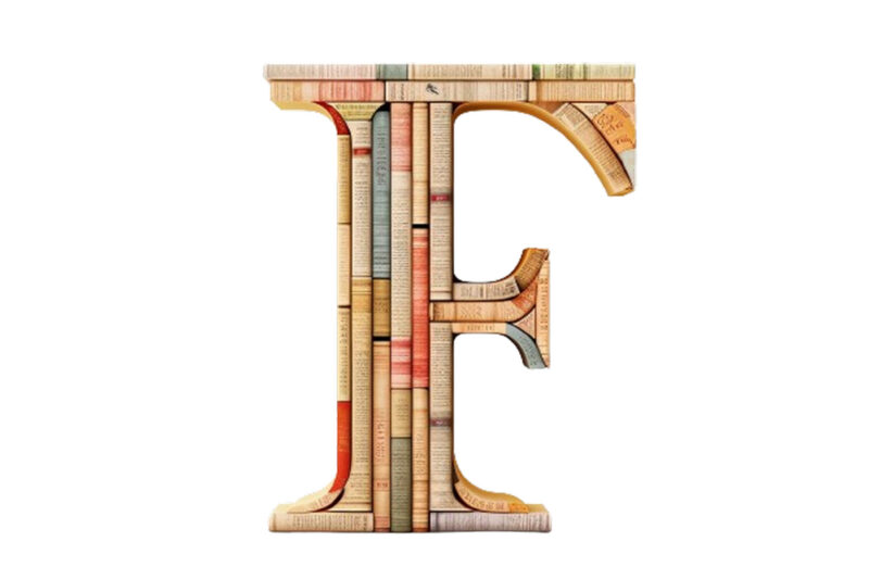 Letter a through z made of books clipart png