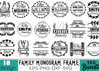 Monogram Frame T-shirt Bundle Monogram Frame Svg Bundle