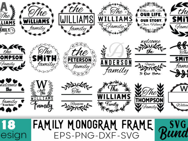 Monogram frame t-shirt bundle monogram frame svg bundle