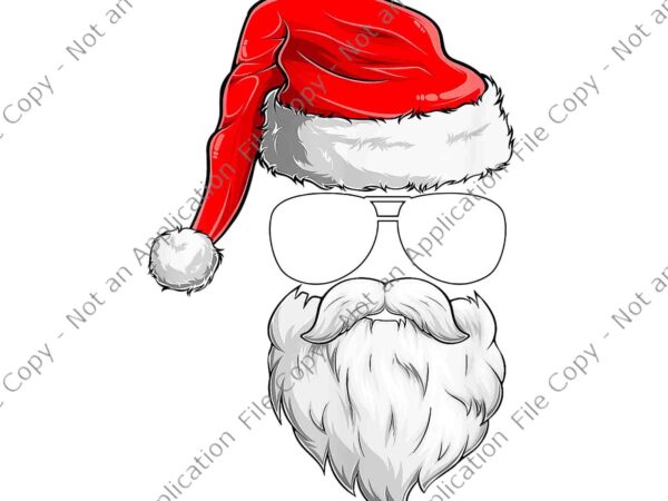Christmas santa claus face sunglasses with hat beard png, santa claus hat beard png, santa claus png t shirt vector file