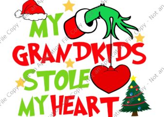 My Grandkids Stole My Heart Svg, Grandkids Svg, Grinch Christmas Svg