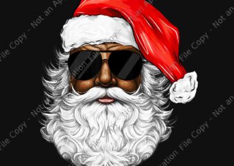 Santa Claus Black Xmas Png, Santa Afro African American Christmas Png, American Santa Png t shirt template vector