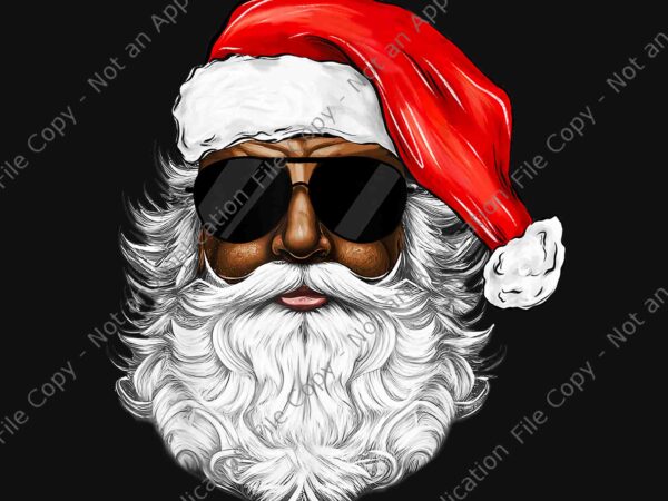 Santa claus black xmas png, santa afro african american christmas png, american santa png t shirt template vector